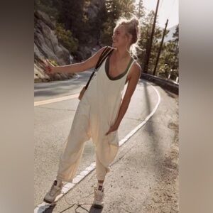 NWOT Free People Movement Hot Shot Onesie-heather oatmeal-xs